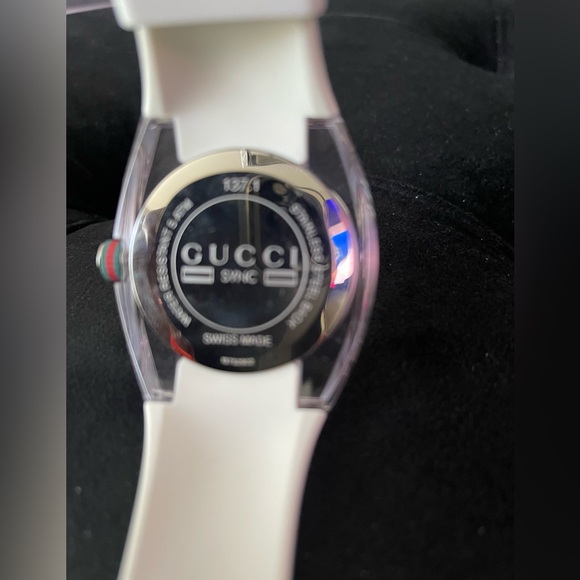 Gucci new white rubber watch. Purchased from Nordstroms.  Never worn with tags - Picture 5 of 9
